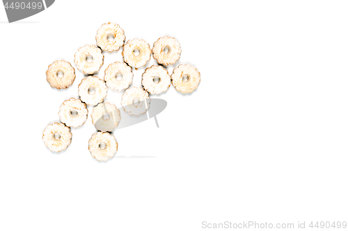 Image of Fresh baked cookies on white background