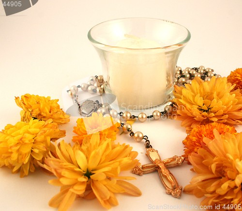 Image of Rosary and Candle
