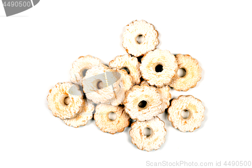 Image of Fresh baked cookies on white background