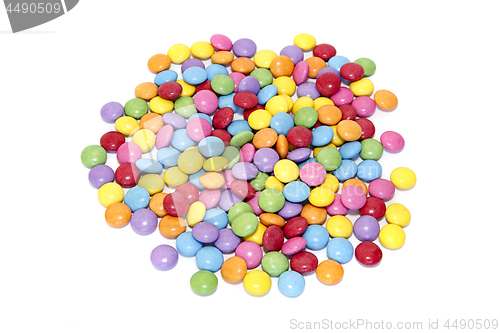 Image of Bright colorful candy on white background
