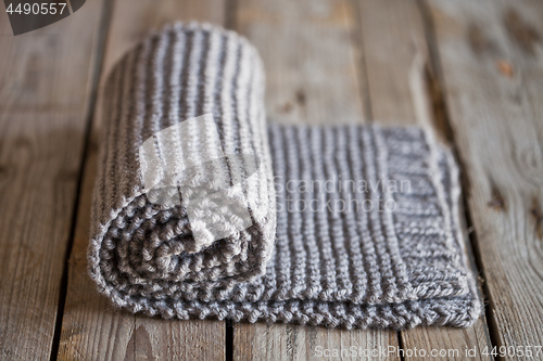 Image of Hand knitted beige scarf