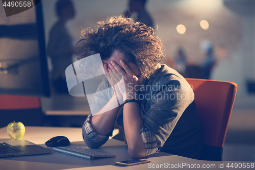 Image of businessman relaxing at the desk