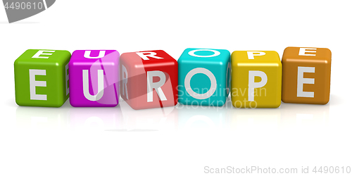 Image of Square Cube with Europe word