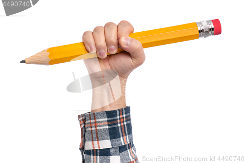 Image of Hand with big pencil