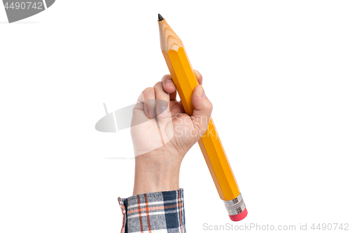 Image of Hand with big pencil