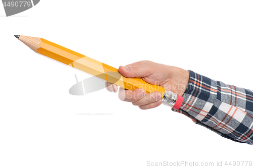 Image of Hand with big pencil