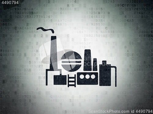 Image of Finance concept: Oil And Gas Indusry on Digital Data Paper background