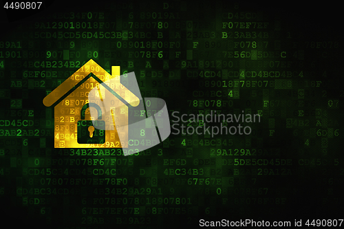 Image of Finance concept: Home on digital background