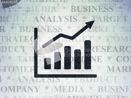 Image of Marketing concept: Growth Graph on Digital Data Paper background
