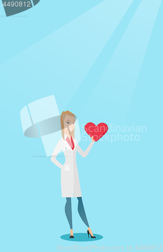 Image of Doctor cardiologist holding heart.