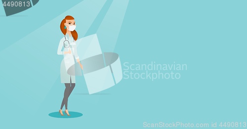 Image of Doctor giving thumb up vector illustration.