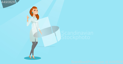 Image of Doctor showing ok sign vector illustration.