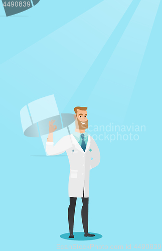 Image of Doctor showing ok sign vector illustration.