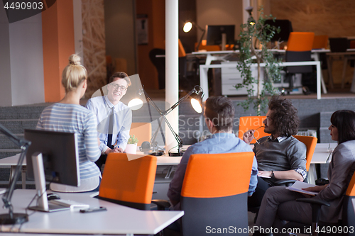 Image of Young Business Team At A Meeting at modern office building