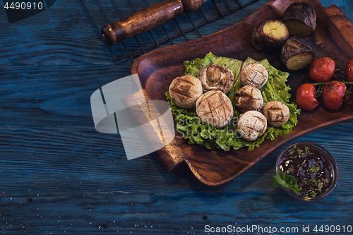 Image of Grilled mushrooms champignons