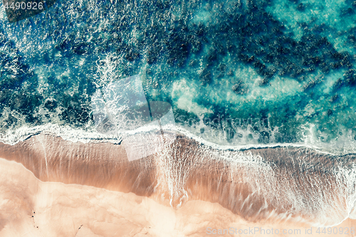 Image of Aerial shot beach waves at Coalcliff