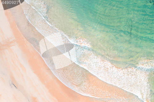 Image of Freshwater beach aerial shot waves on beach