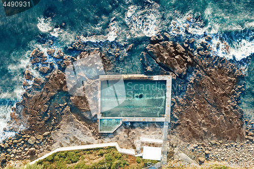 Image of Coalcliff rock pool aerial shot above