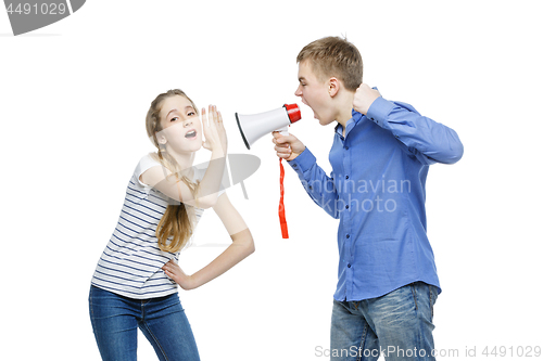 Image of Brother screaming at sister