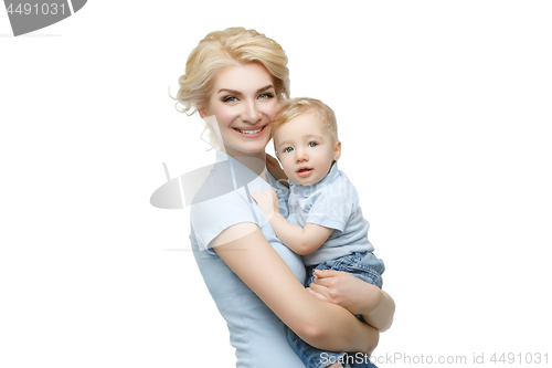 Image of Beautiful young woman with toddler