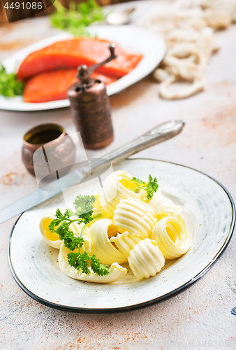 Image of salmon fish and butter 