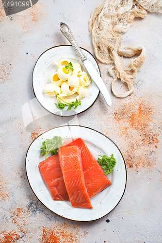 Image of salmon fish and butter 