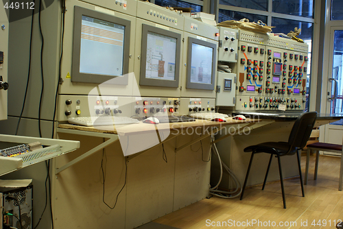 Image of Technology industry computers control room plant