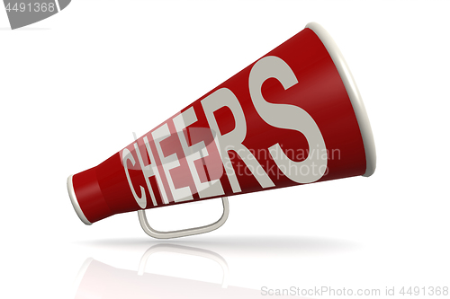 Image of Red megaphone with cheer word