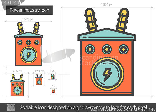 Image of Power industry line icon.