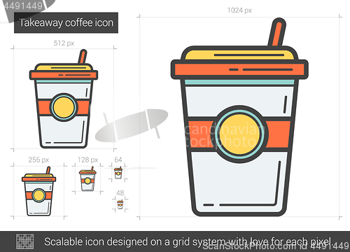 Image of Takeaway coffee line icon.