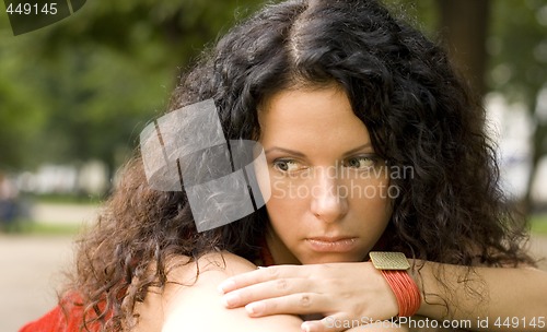 Image of  unhappy pretty woman