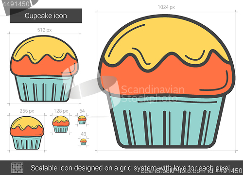 Image of Cupcake line icon.