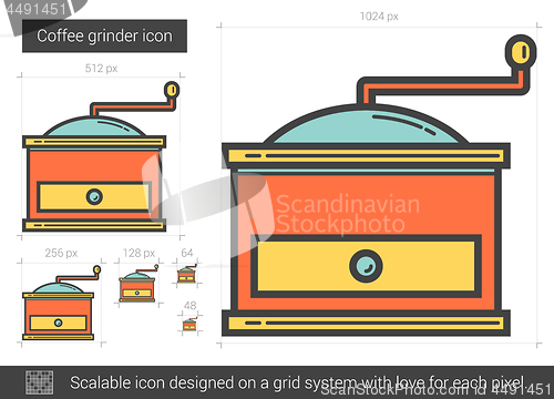 Image of Coffee grinder line icon.