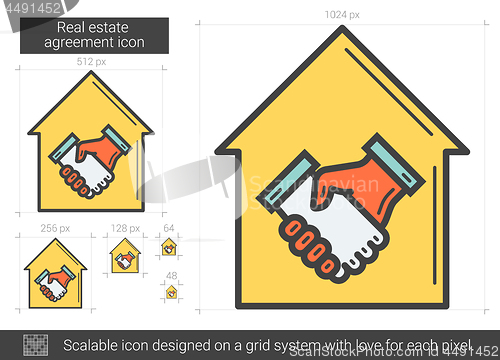 Image of Real estate agreement line icon.