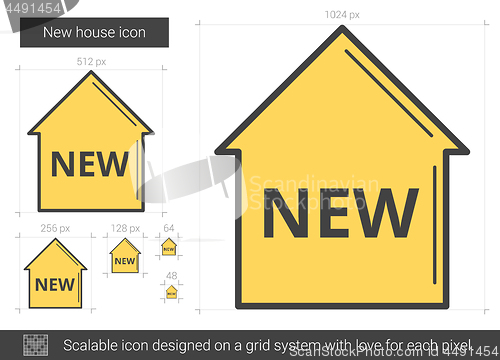 Image of New house line icon.