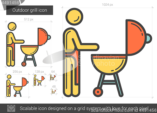 Image of Outdoor grill line icon.