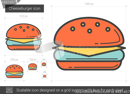 Image of Cheeseburger line icon.