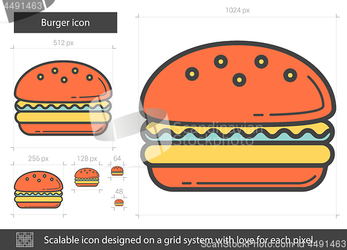 Image of Burger line icon.