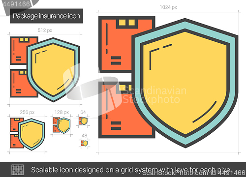 Image of Package insurance line icon.