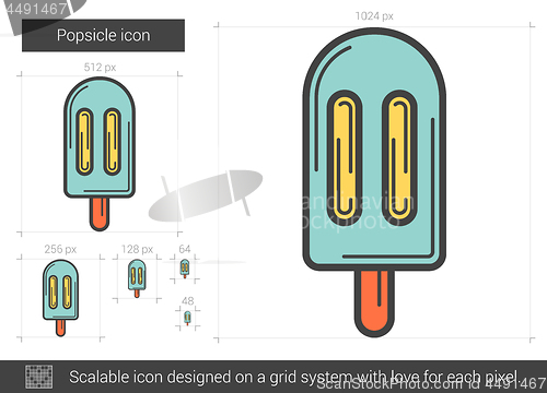 Image of Popsicle line icon.