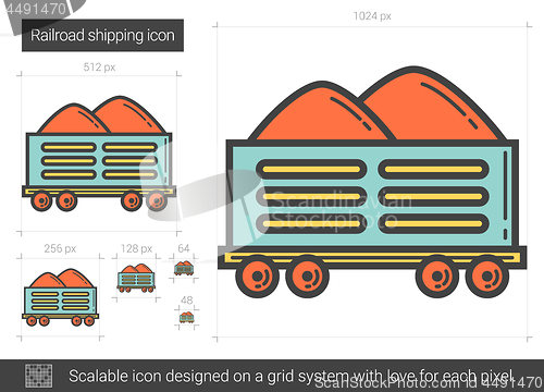 Image of Railroad shipping line icon.