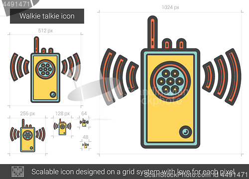 Image of Walkie talkie line icon.