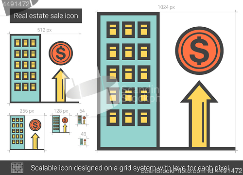 Image of Real estate sale line icon.