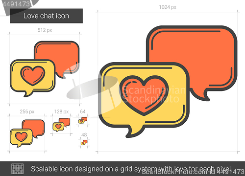 Image of Love chat line icon.