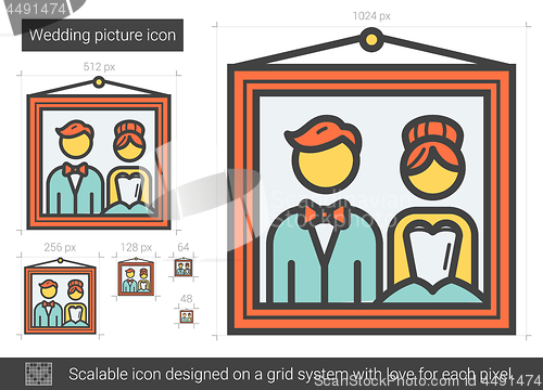 Image of Wedding picture line icon.