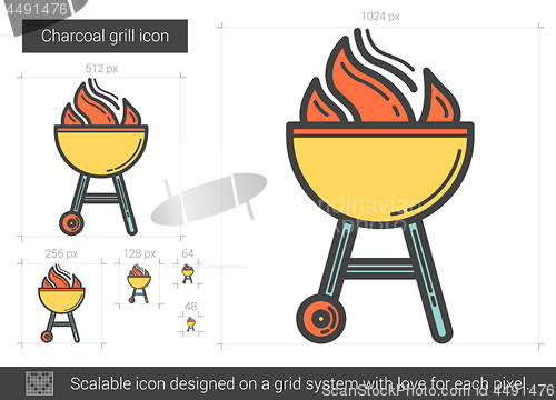 Image of Charcoal grill line icon.
