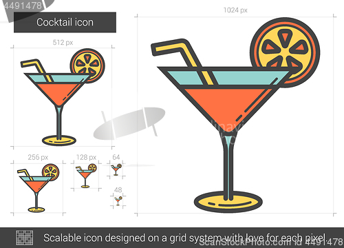 Image of Cocktail line icon.