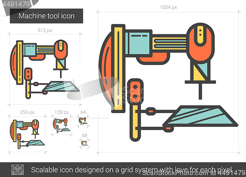 Image of Machine tool line icon.