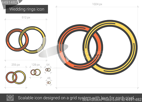 Image of Wedding rings line icon.