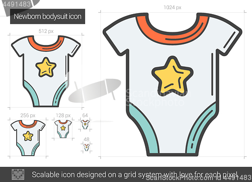 Image of Newborn bodysuit line icon.